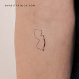 New Jersey Map Outline Temporary Tattoo (Set of 3)