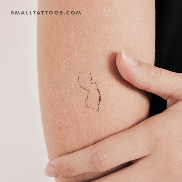 New Jersey Map Outline Temporary Tattoo (Set of 3)