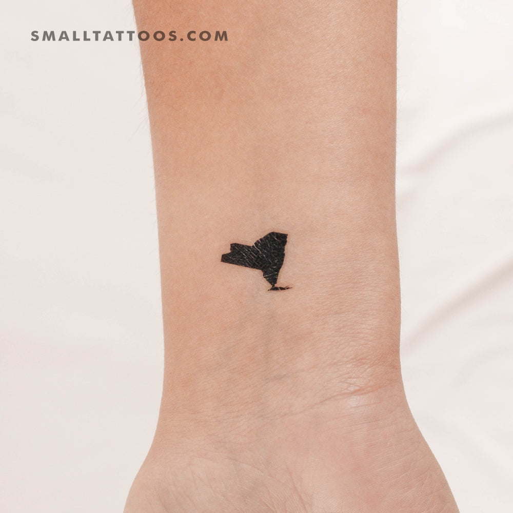 Tatuaje temporal pequeño del mapa del estado de Nueva York (juego de 3)