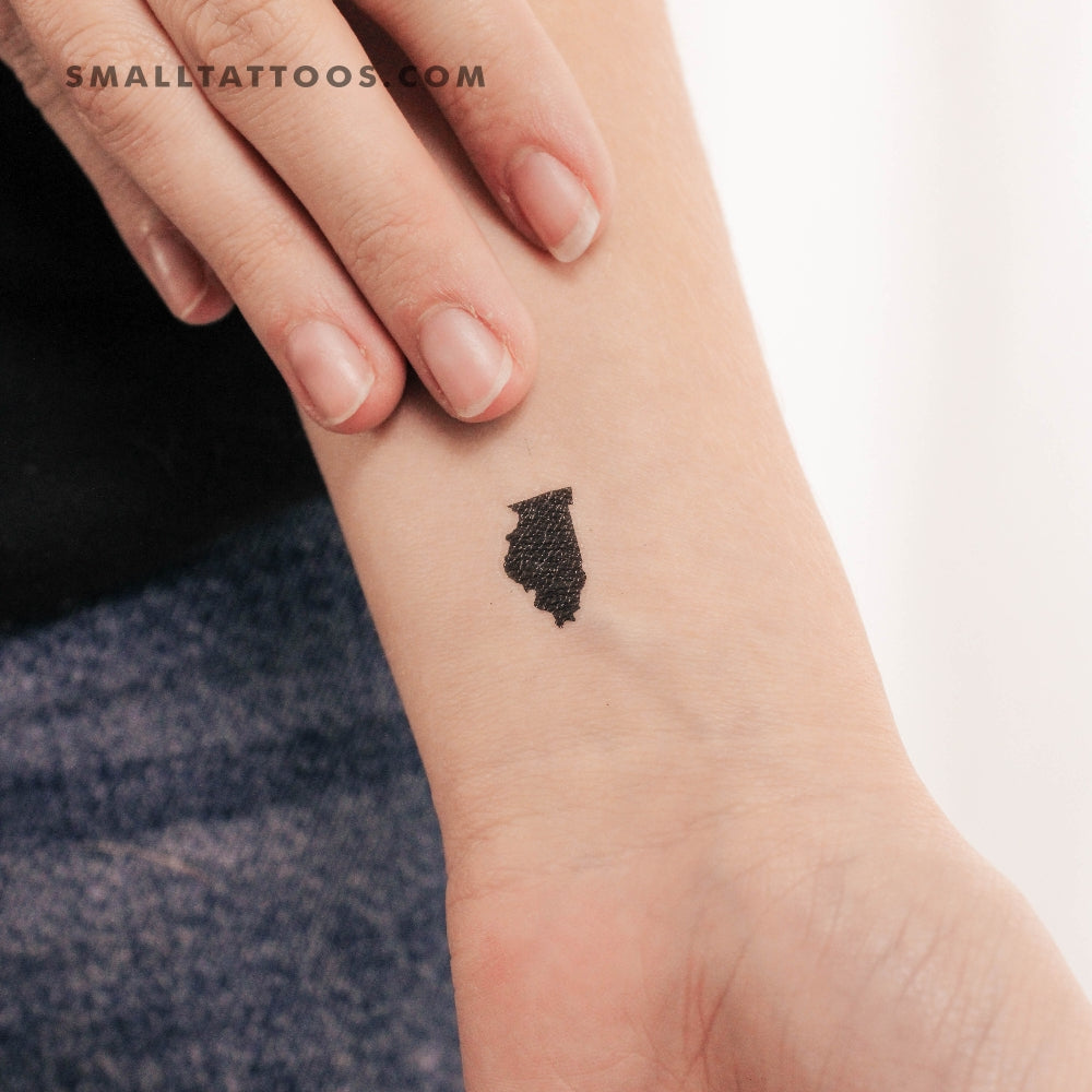Tatuaje temporal del mapa de Illinois (juego de 3)