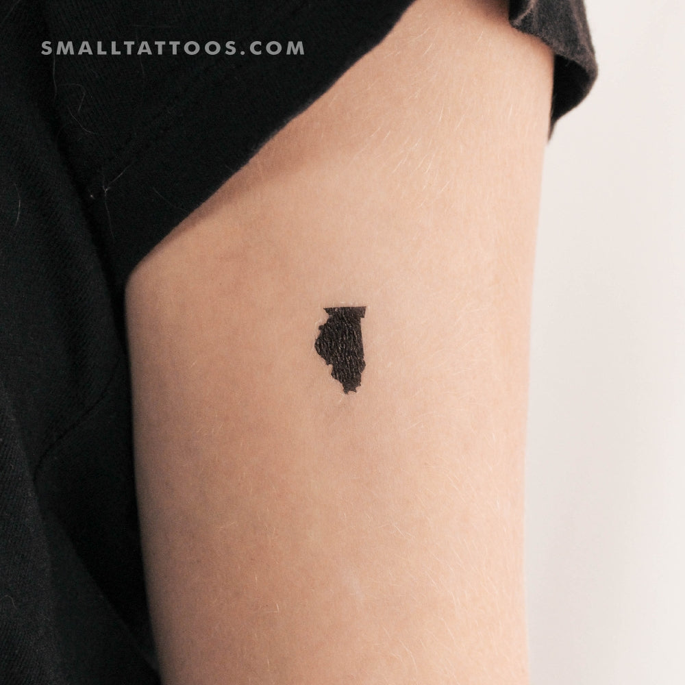 Tatuaje temporal del mapa de Illinois (juego de 3)