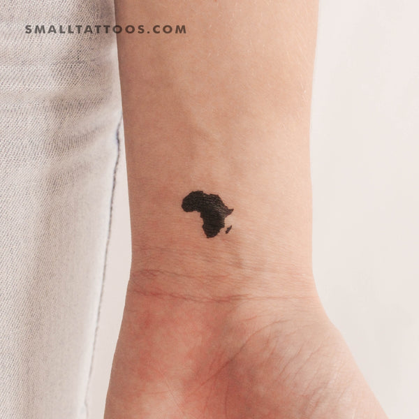 Small Africa Map Temporary Tattoo (Set of 3)