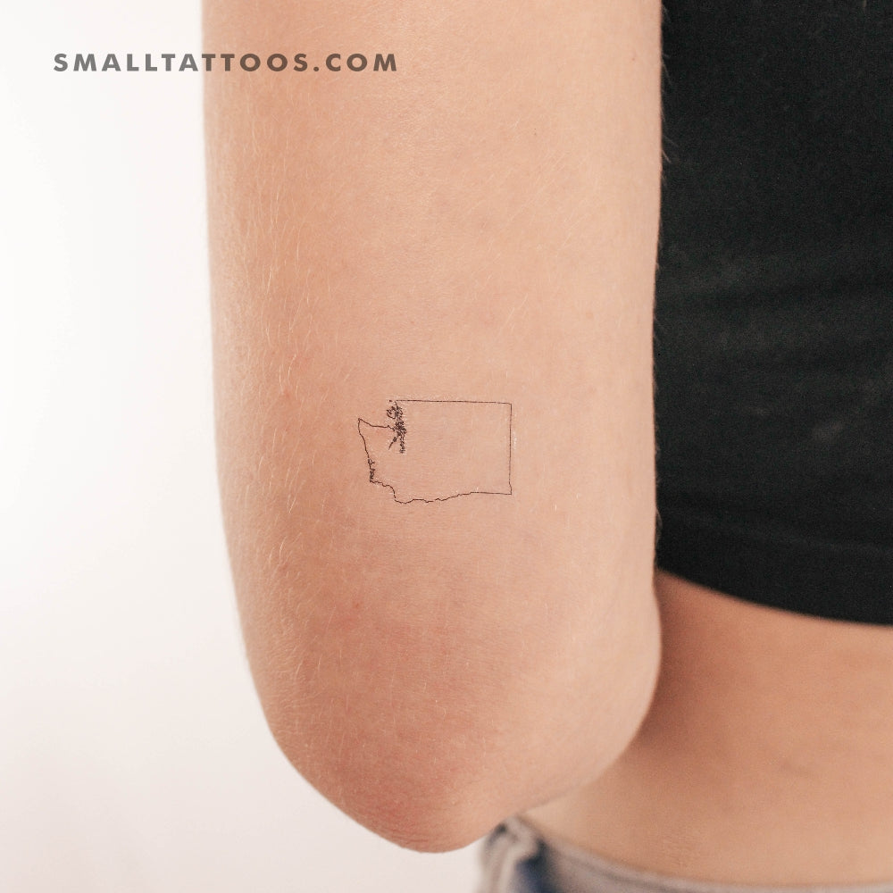 Tatuaje temporal del mapa de Washington (juego de 3)
