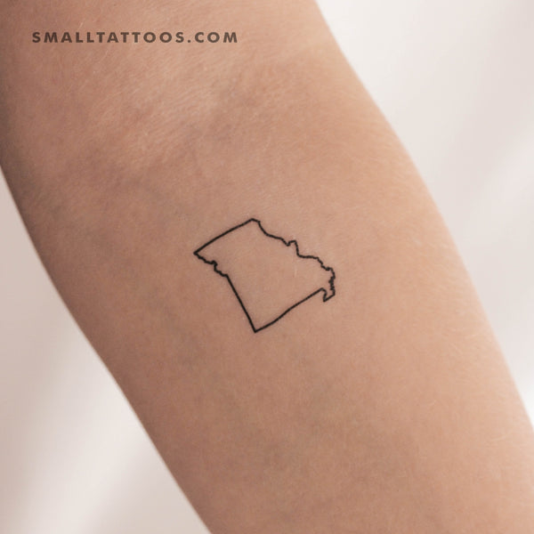 Missouri Map Outline Temporary Tattoo (Set of 3)