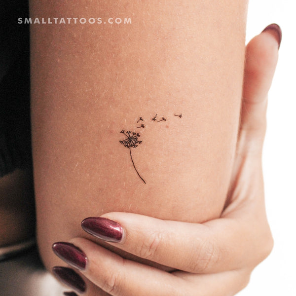 Minimalist Blown Dandelion Temporary Tattoo (Set of 3)