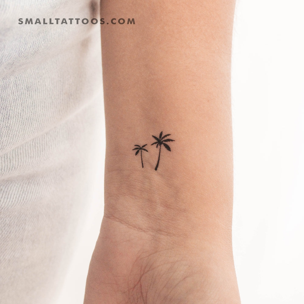 Tatuaje temporal de pareja de palmeras (juego de 3)