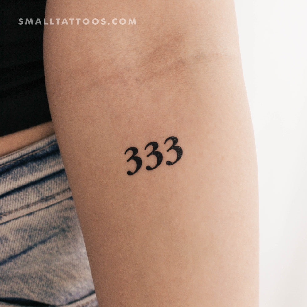 Tatuaje temporal del número angelical 333 (juego de 3)