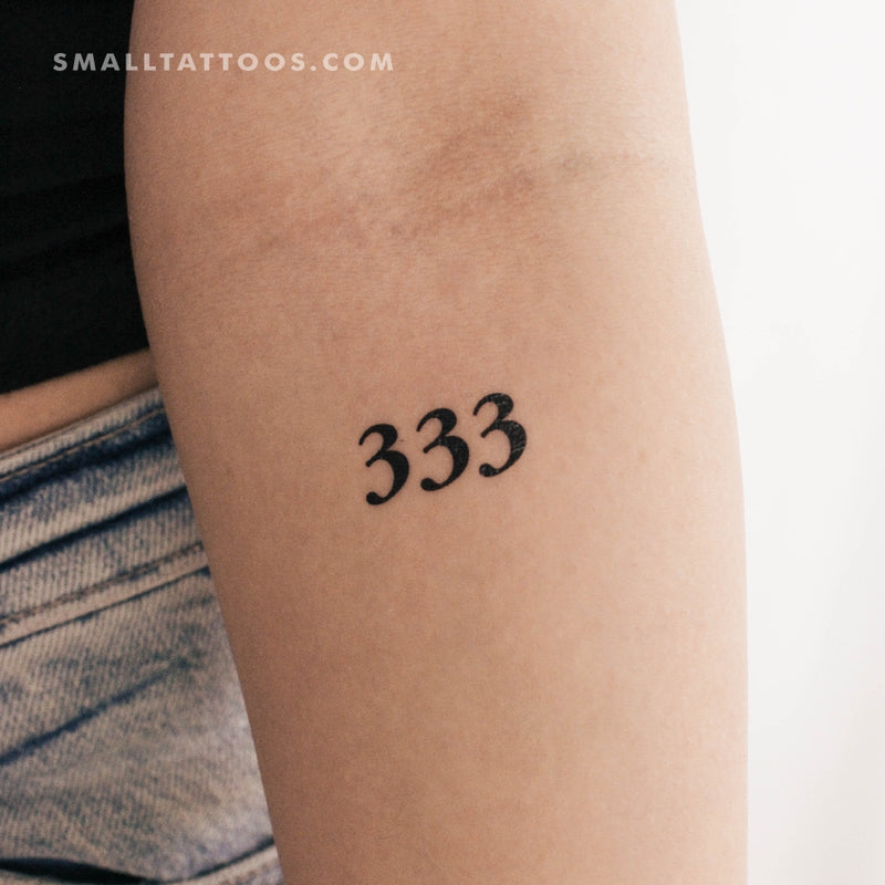 333 Angel Number Temporary Tattoo (Set of 3)