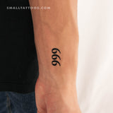 666 Angel Number Temporary Tattoo (Set of 3)