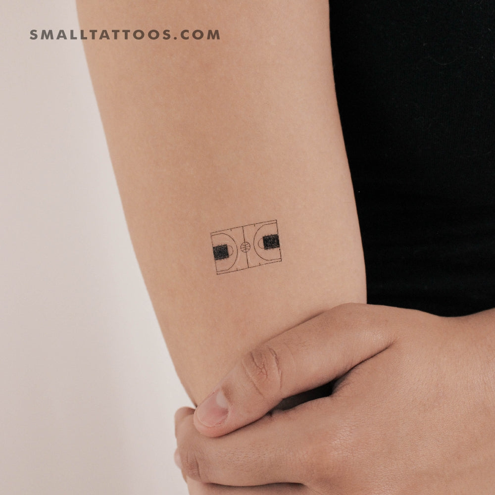Basketball Court Temporary Tattoo - Set of 3