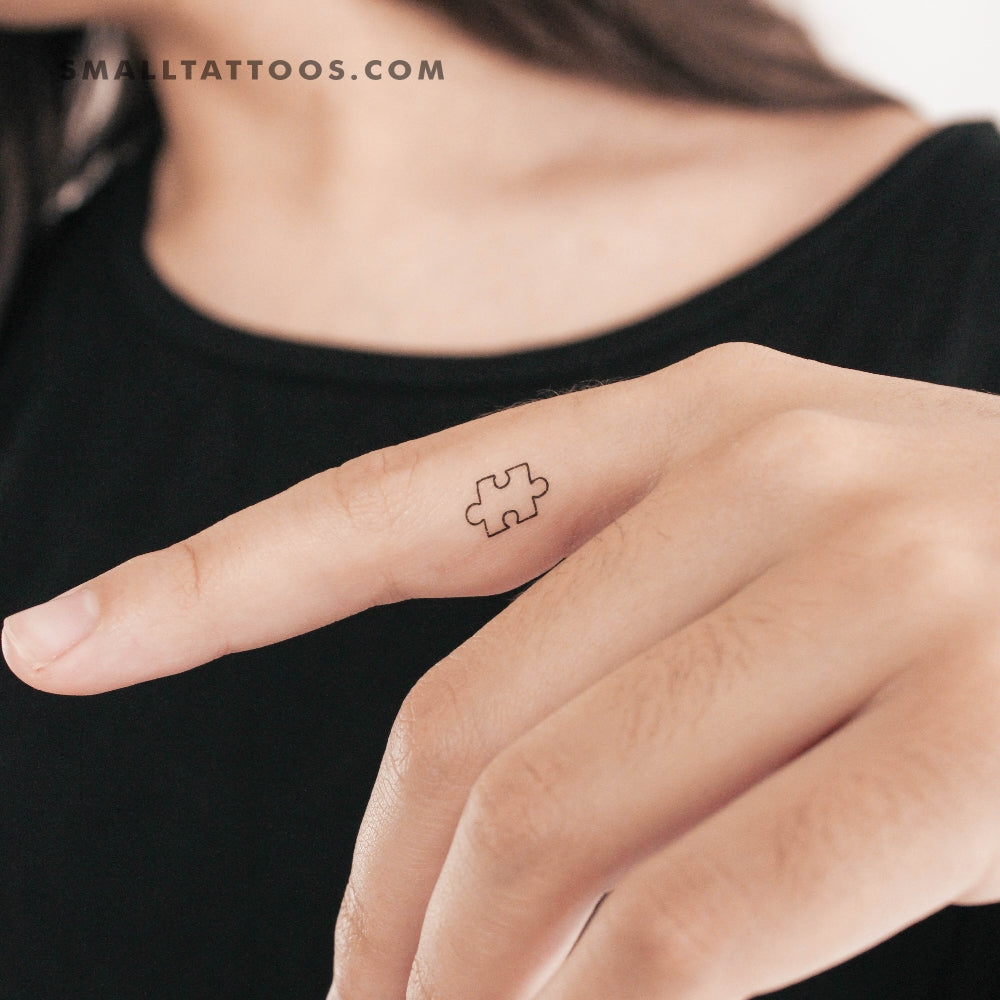 Tatuaje temporal de pieza de rompecabezas pequeña - Juego de 3