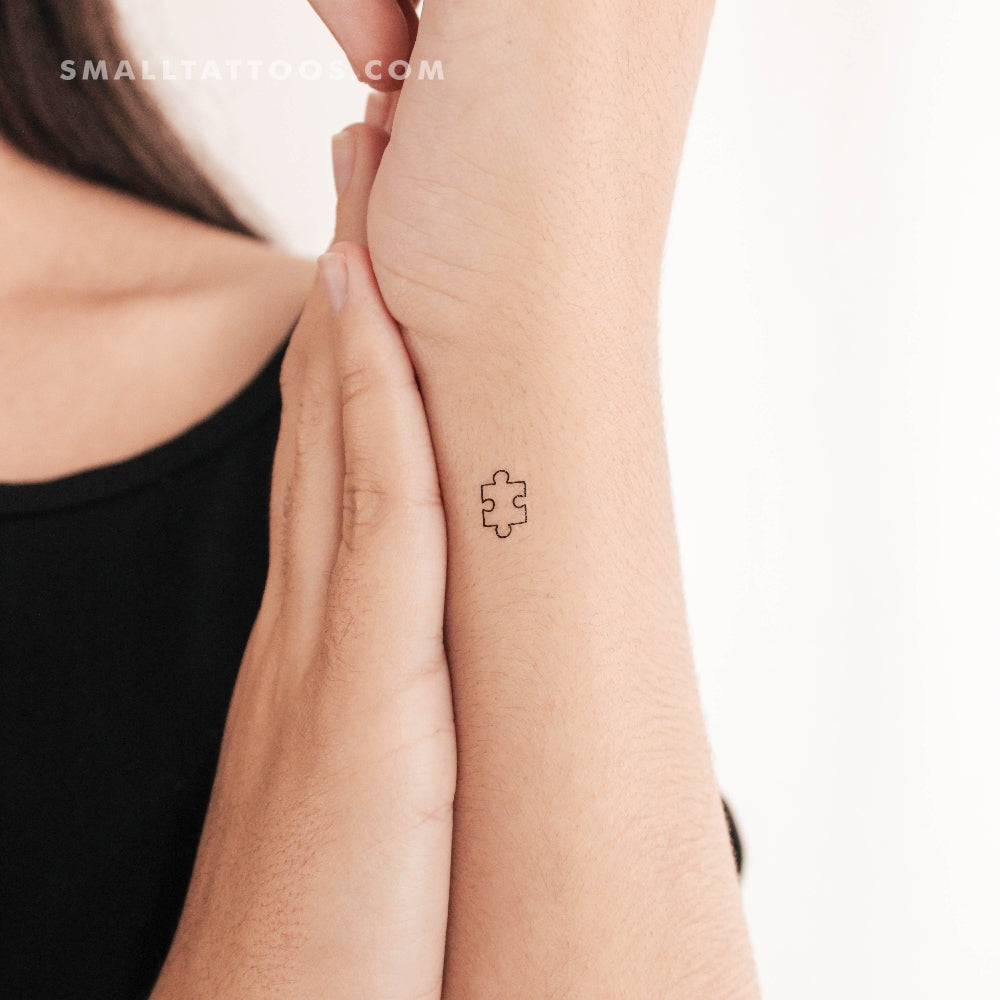 Tatuaje temporal de pieza de rompecabezas pequeña - Juego de 3