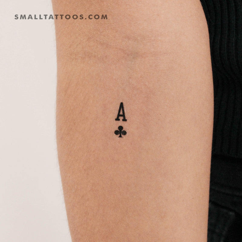 Small Ace Of Clubs Temporary Tattoo (Set of 3)