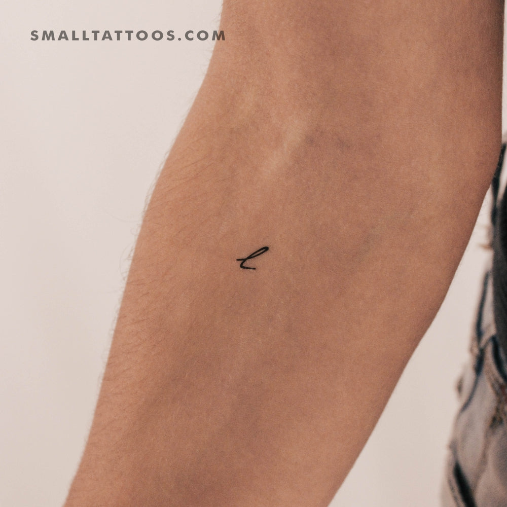 Tatuaje temporal de letra L escrita a mano (juego de 3)