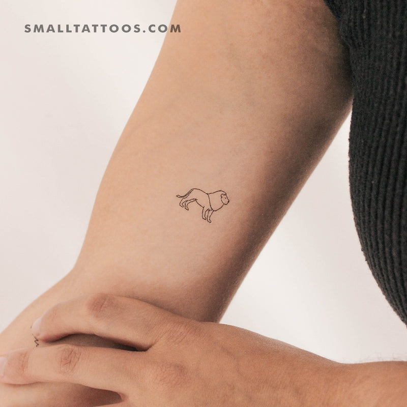 Linear lion tattoo - Tattoogrid.net