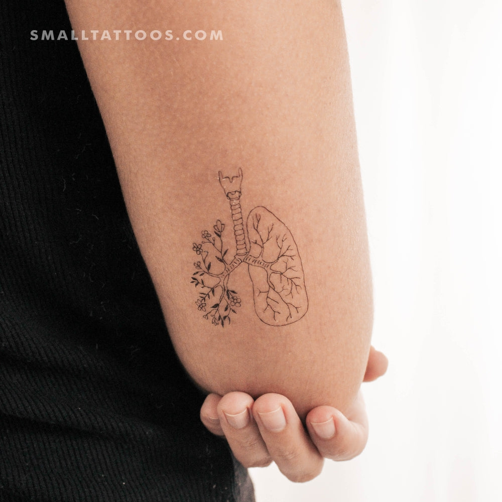 Tatuaje temporal de pulmones de flores (juego de 3)