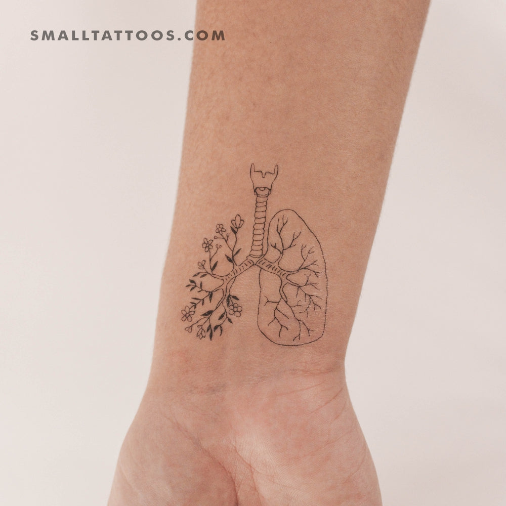 Tatuaje temporal de pulmones de flores (juego de 3)