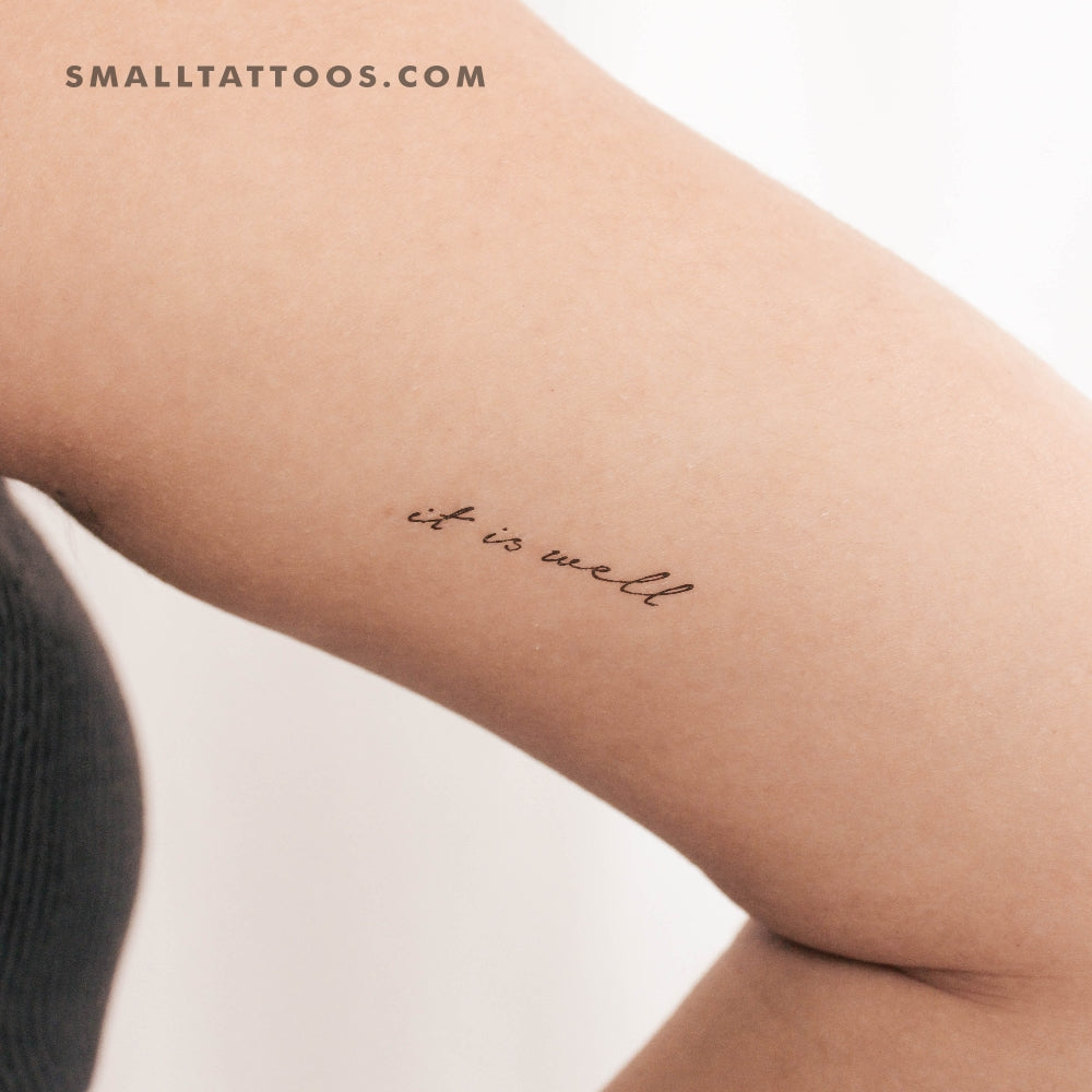 Tatuaje temporal "It Is Well" (juego de 3)