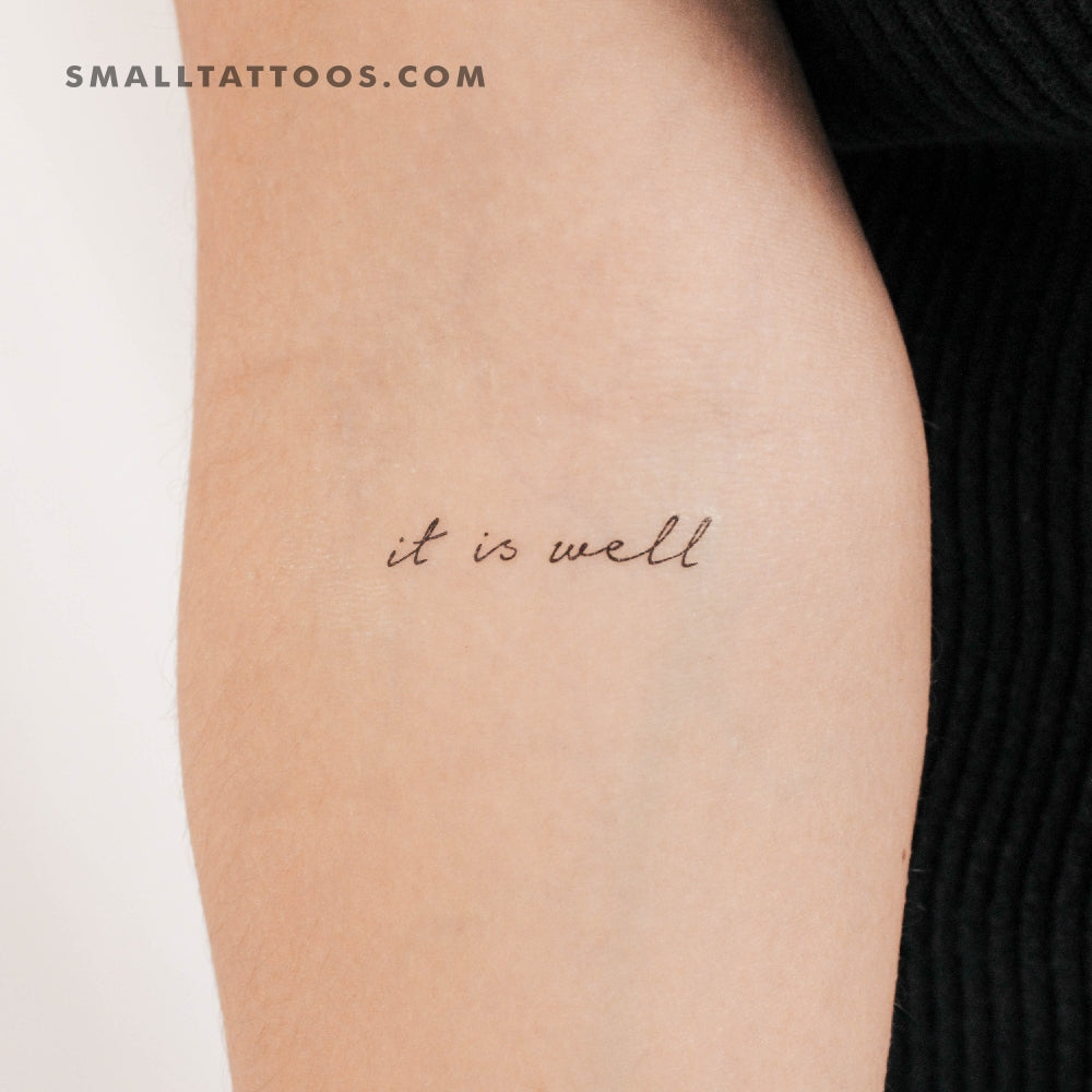 Tatuaje temporal "It Is Well" (juego de 3)