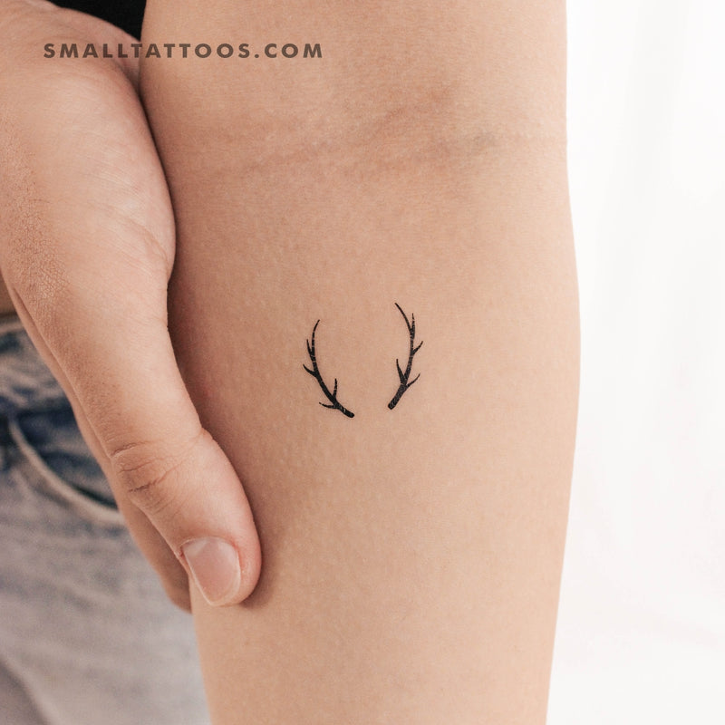 Deerhorn design / Deerhorn tattoo tattoo sticker 2 into deer antler sketch  hand drawn - Shop Deerhorn design / 鹿角 Temporary Tattoos - Pinkoi