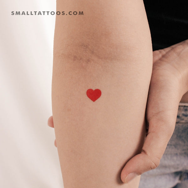 Small Heart In Red Temporary Tattoo (Set of 3)