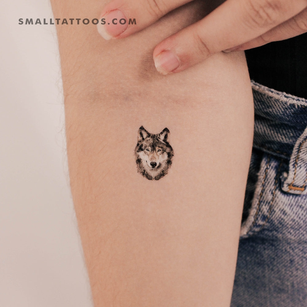 Tatuaje temporal de retrato de lobo (juego de 3)