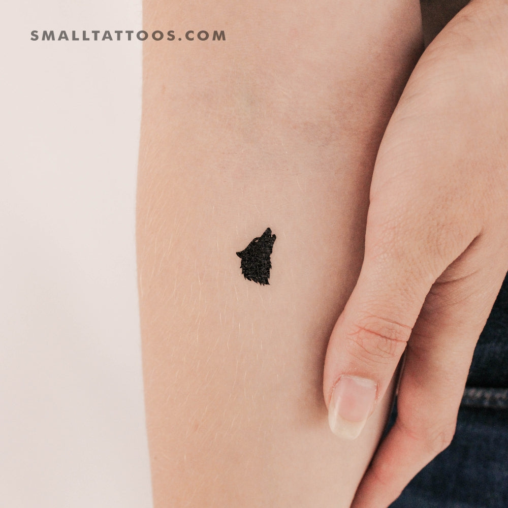 Tatuaje temporal de cabeza de lobo (juego de 3)
