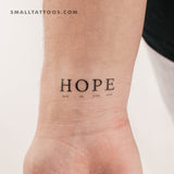 HOPE - Hold On, Pain Ends. Temporary Tattoo (Set of 3)