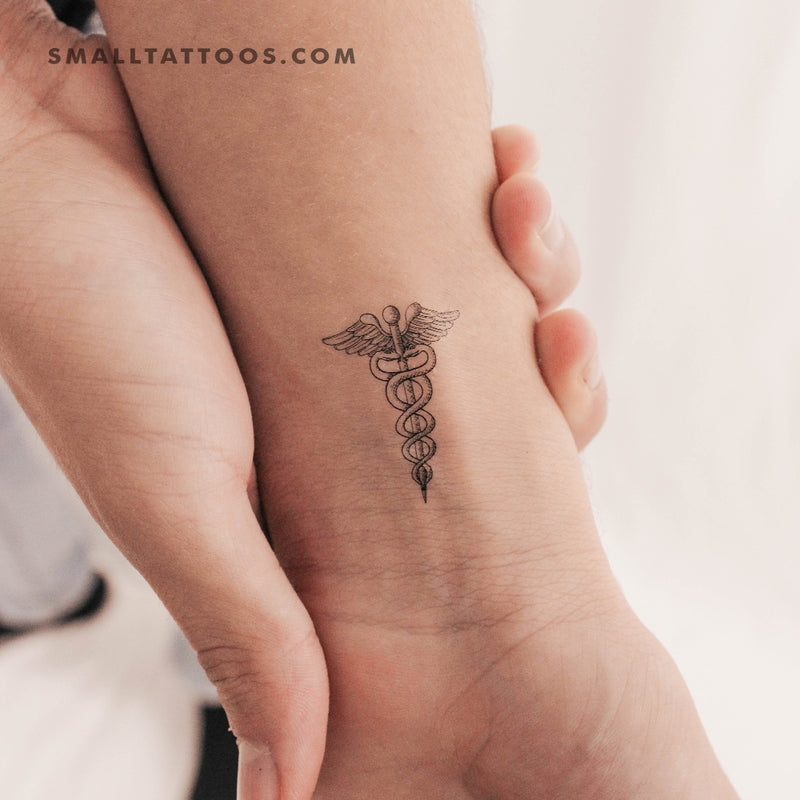 Simple caduceus sketch | Medical tattoo, Caduceus tattoo, Nurse symbol
