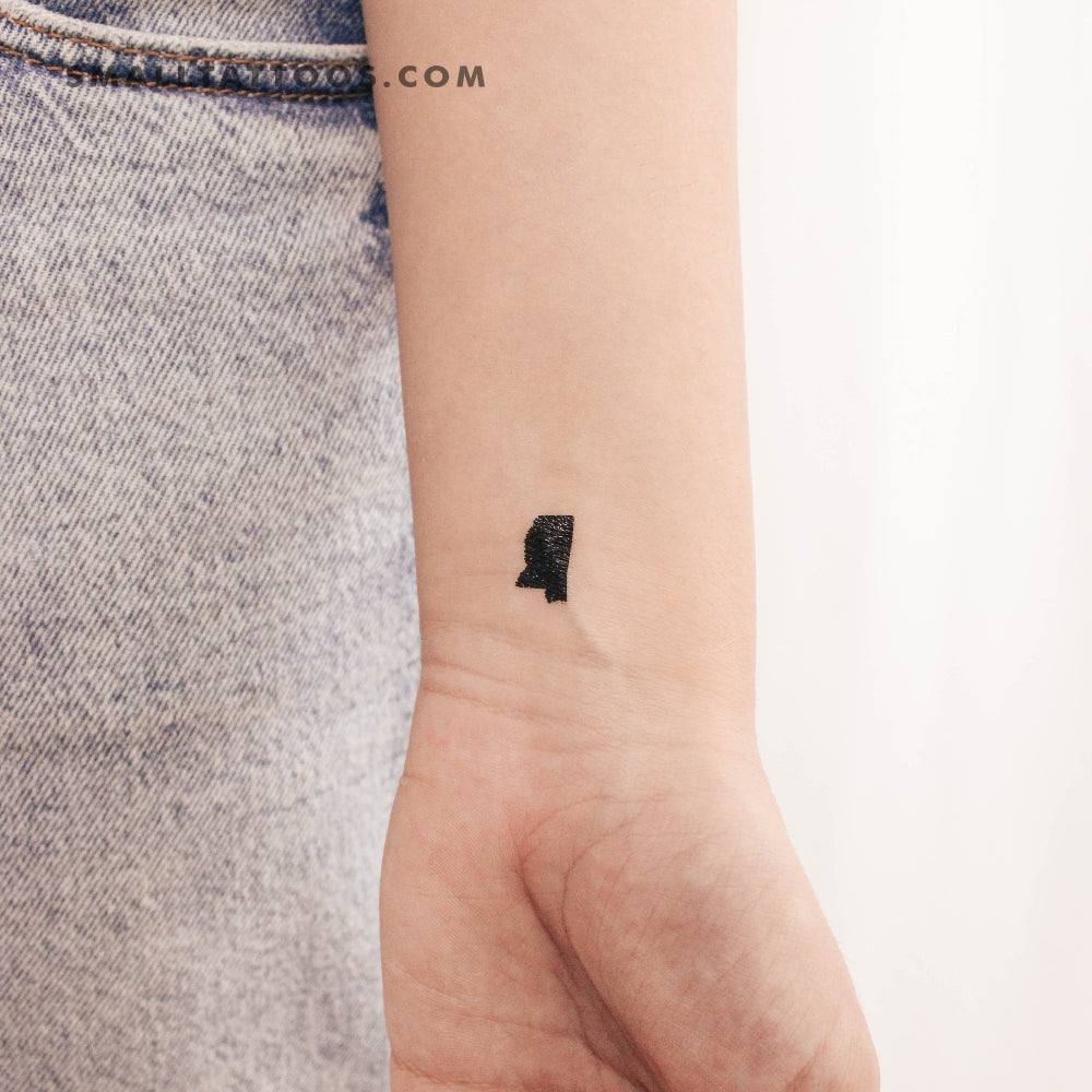 Mississippi Map Temporary Tattoo (Set of 3)