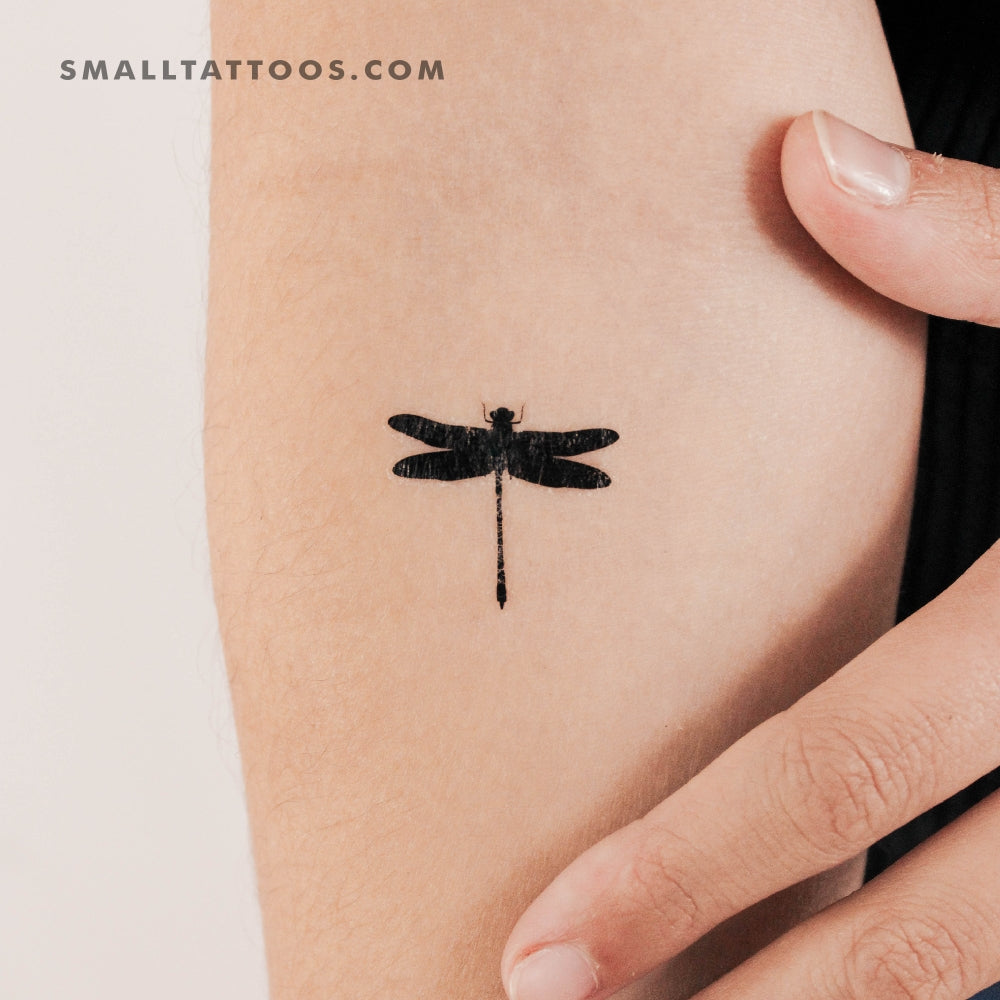 Tatuaje temporal de libélula negra (juego de 3)