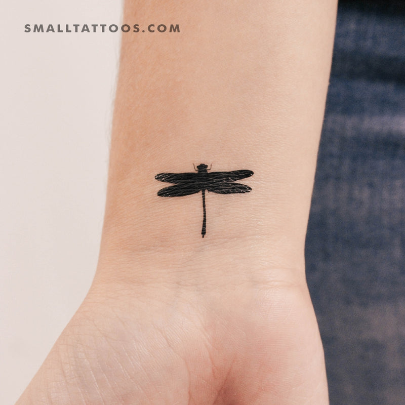 Black Dragonfly Temporary Tattoo (Set of 3)