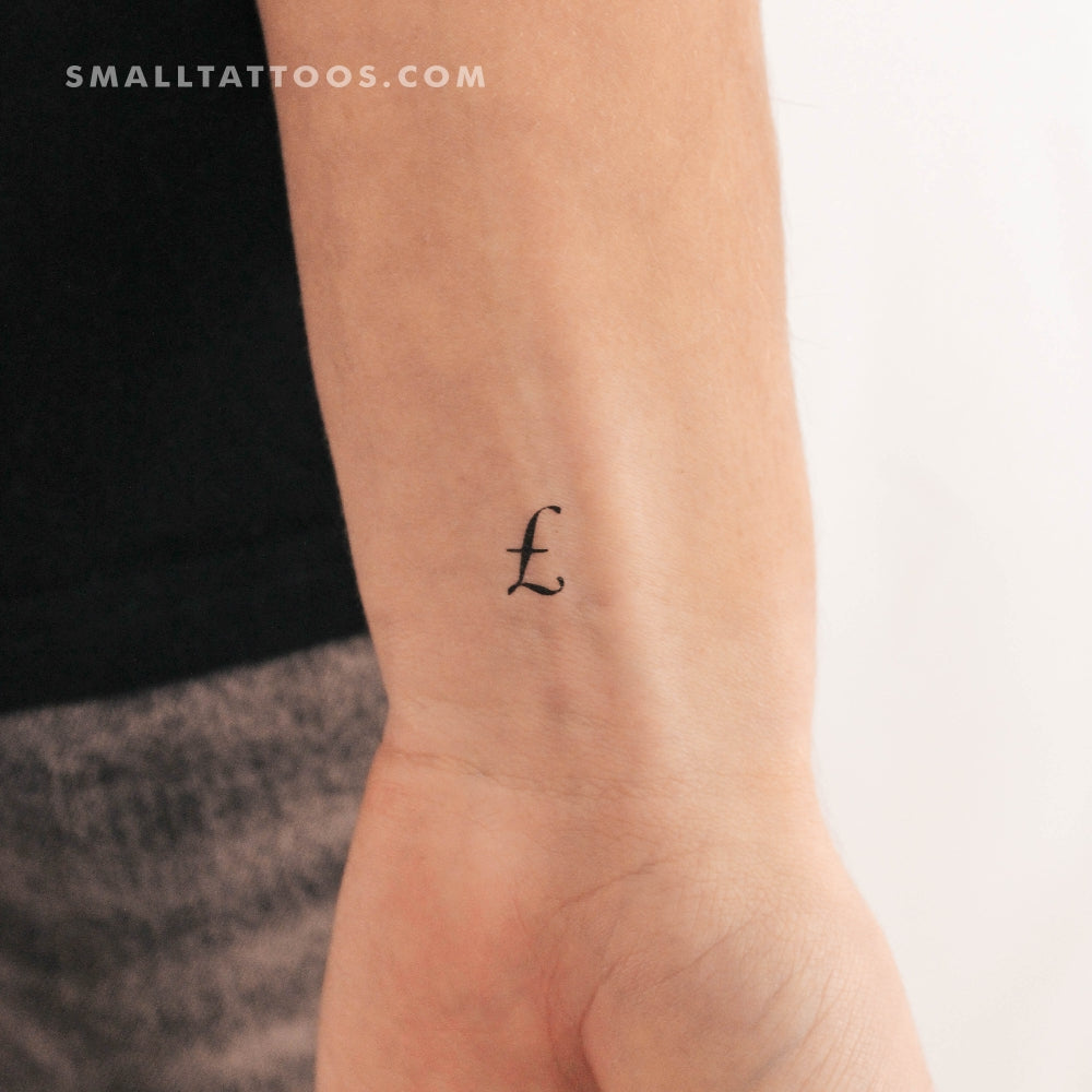 Tatuaje temporal del símbolo de la libra esterlina (juego de 3)