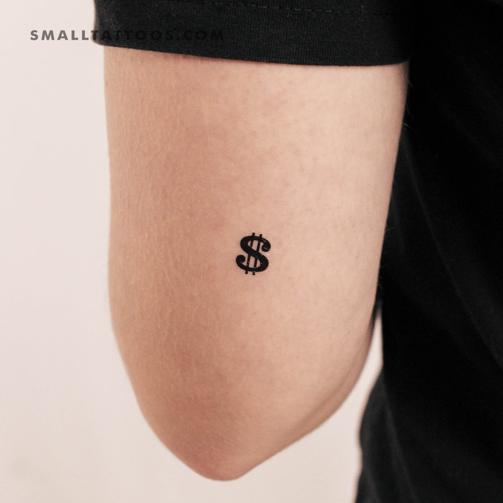 small dollar sign face tattoo