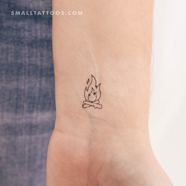 Minimalist Bonfire Temporary Tattoo (Set of 3)