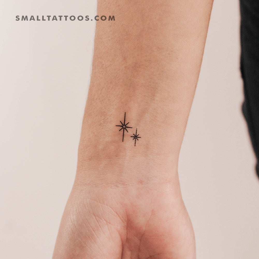 Tatuaje temporal de pareja de estrellas del norte (juego de 3)