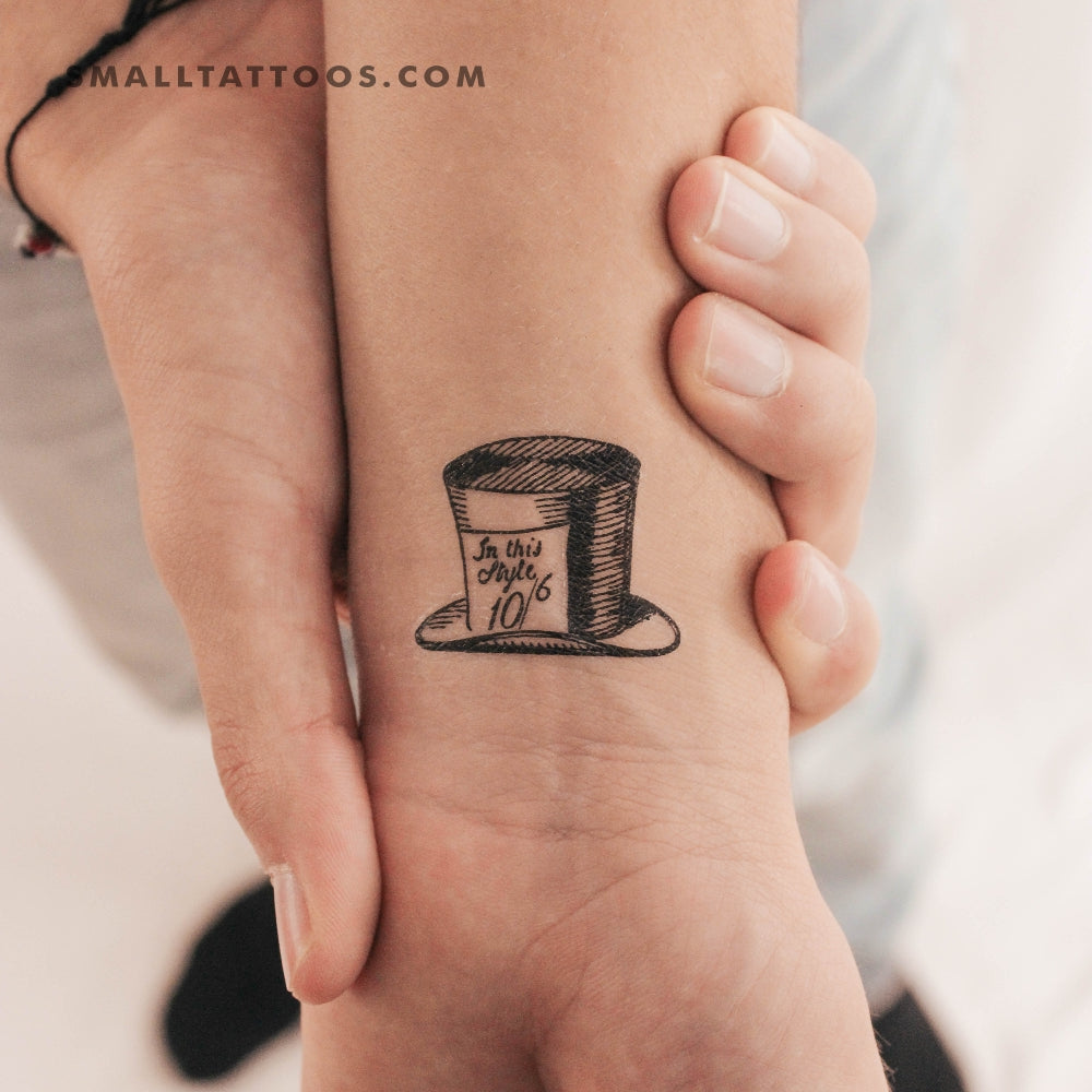 Mad Hatter's Hat Temporary Tattoo (Set of 3)