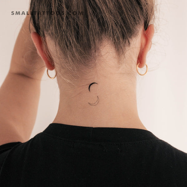 Small Moon Couple Temporary Tattoo (Set of 3)