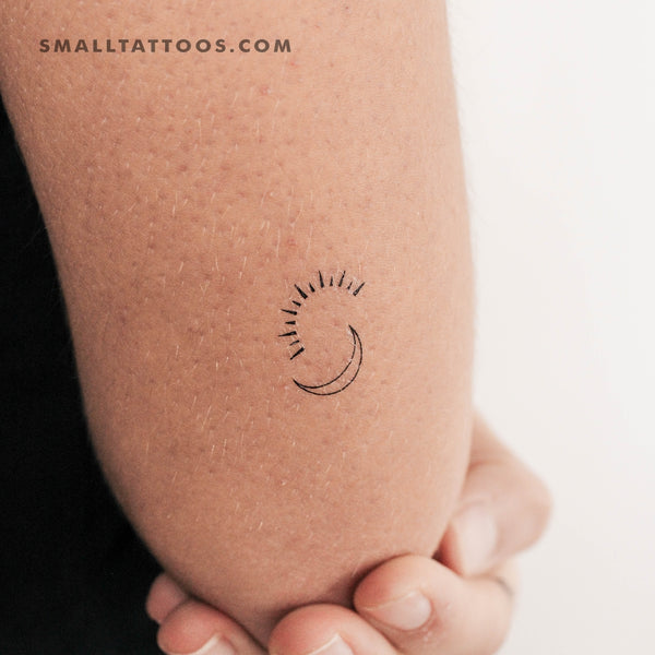 Little Sun And Moon Temporary Tattoo (Set of 3)