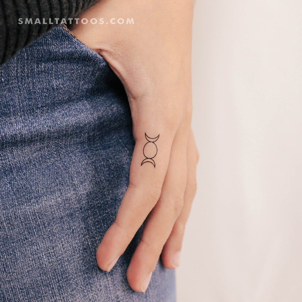Tatuaje temporal del símbolo de la Triple Diosa (juego de 3)