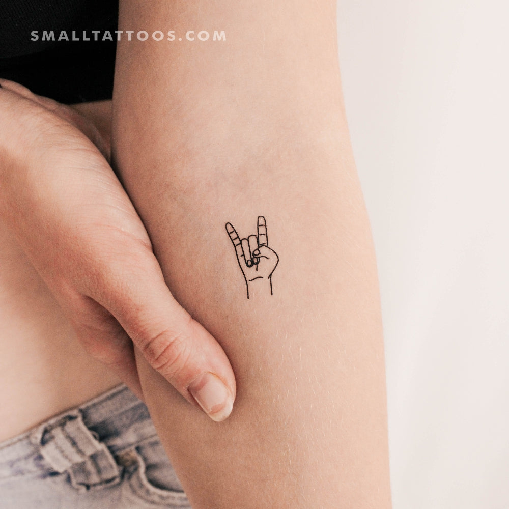 Rock Salute Temporary Tattoo (Set of 3)