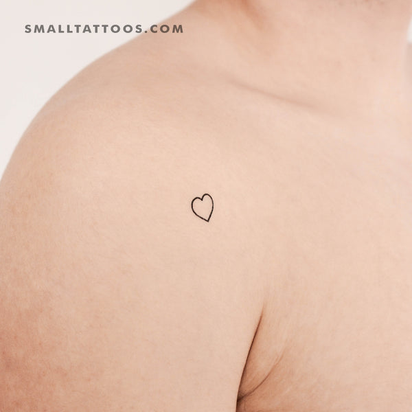 Little Heart Outline Temporary Tattoo (Set of 3)