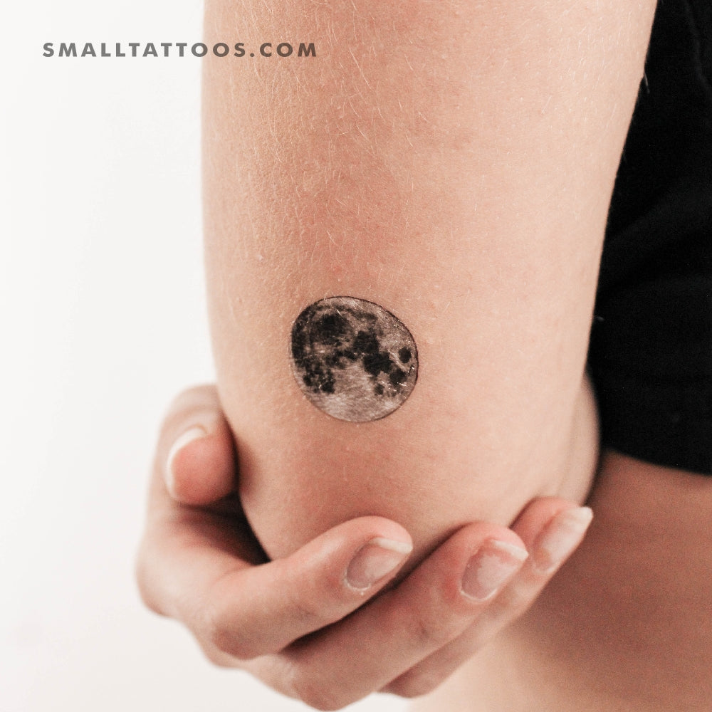 Tatuaje temporal pequeño de luna llena (juego de 3)
