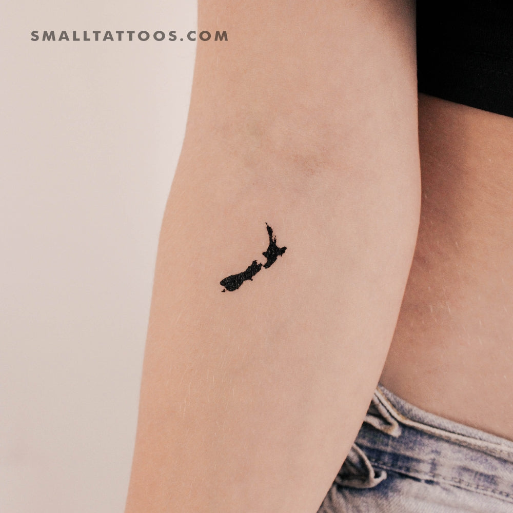 Tatuaje temporal del mapa de Nueva Zelanda (juego de 3)