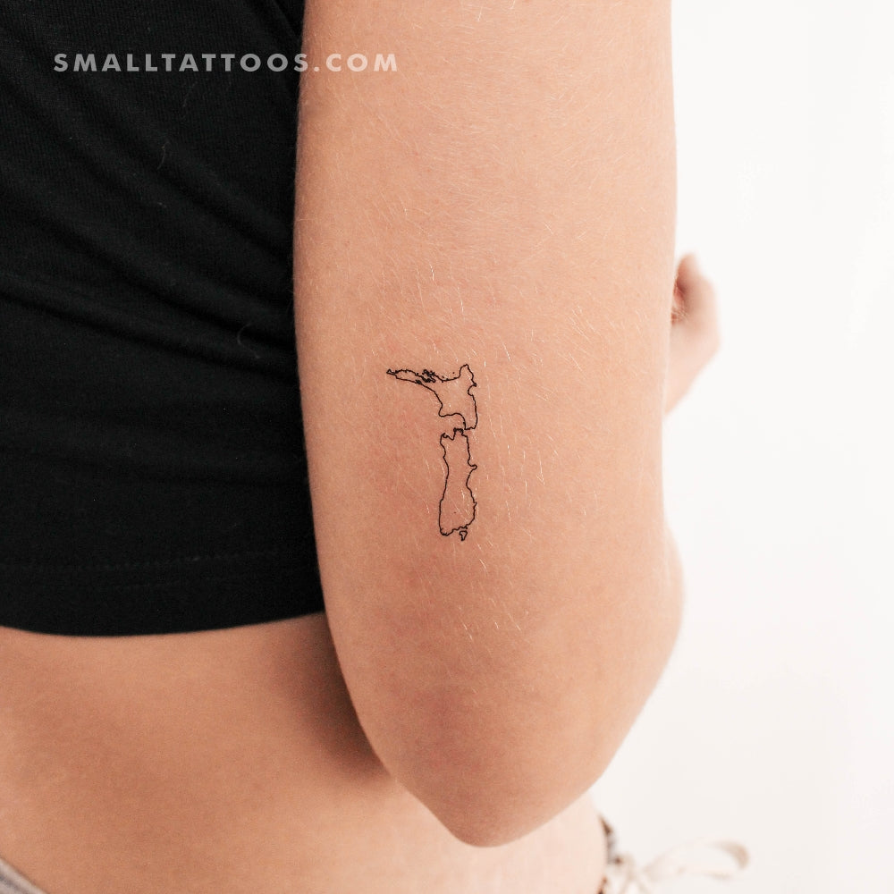 Tatuaje temporal del mapa de Nueva Zelanda (juego de 3)