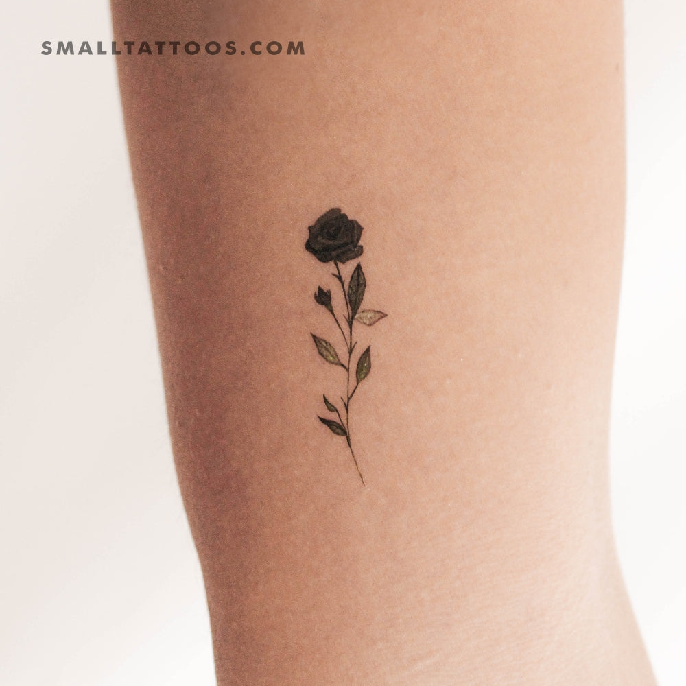 Black Rose By Lena Fedchenko Temporary Tattoo (Set of 3)