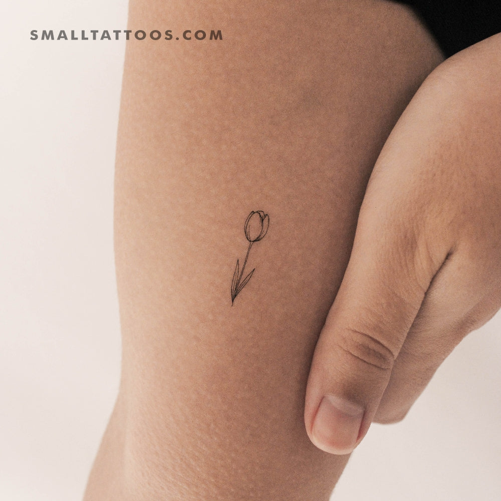 Tatuaje temporal de tulipán pequeño (juego de 3)