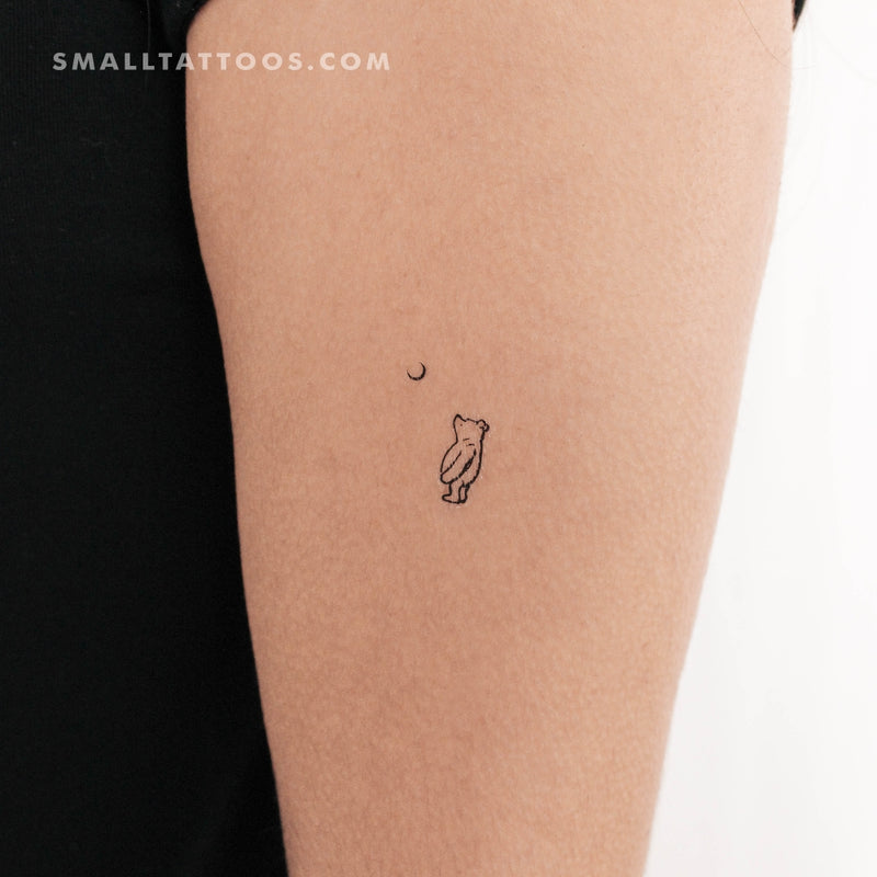 Pooh Bear And Moon Temporary Tattoo (Set of 3)