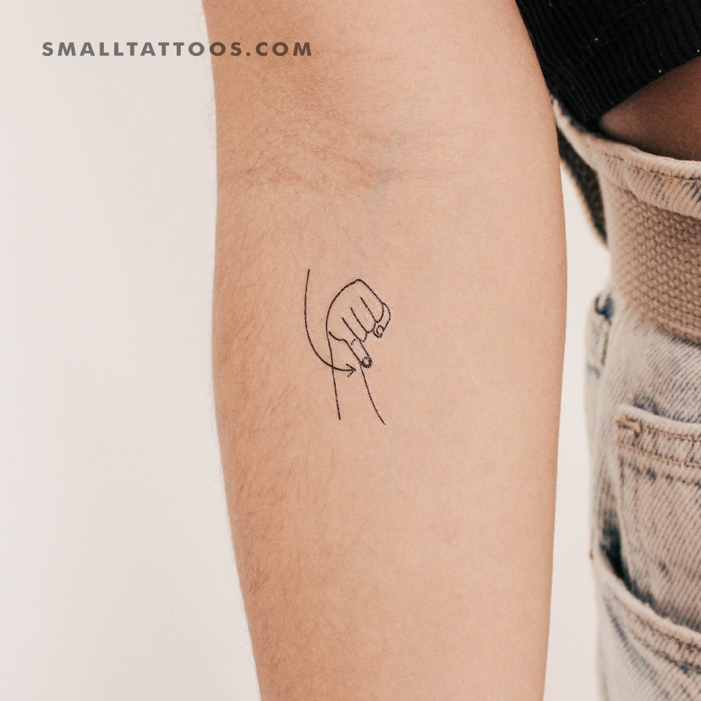 Tatuaje temporal de lenguaje de señas J (juego de 3)