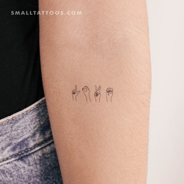 Sign Language L Temporary Tattoo (Set of 3) – Small Tattoos
